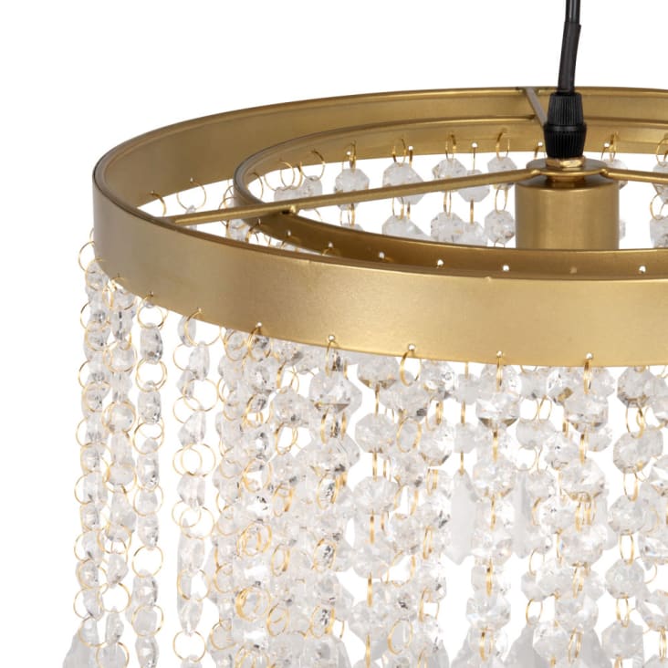 Maisons Du Monde Latcha - Lámpara De Techo Con Lágrimas De Acrílico Y Metal Dorado