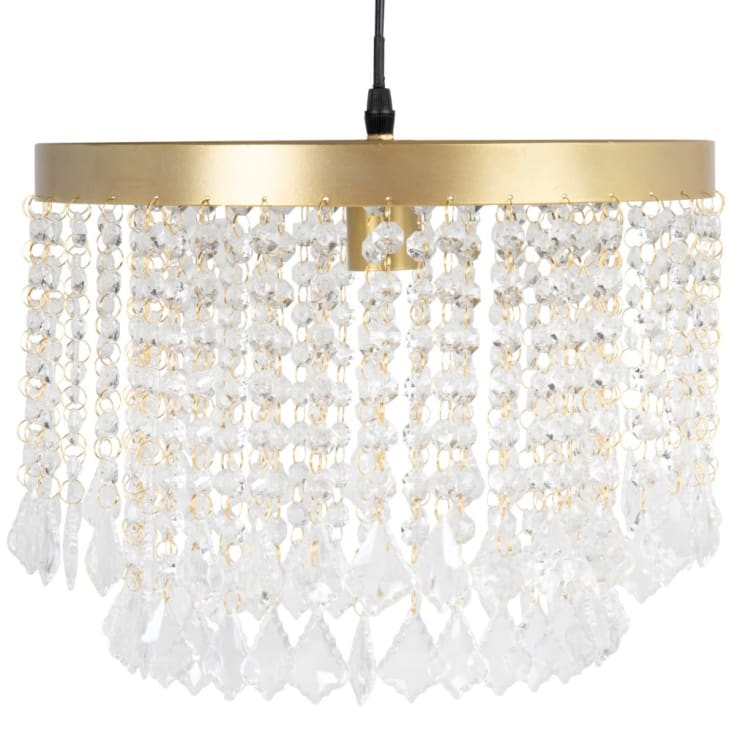 Maisons du Monde Latcha - Lámpara de techo con lágrimas de acrílico y metal dorado