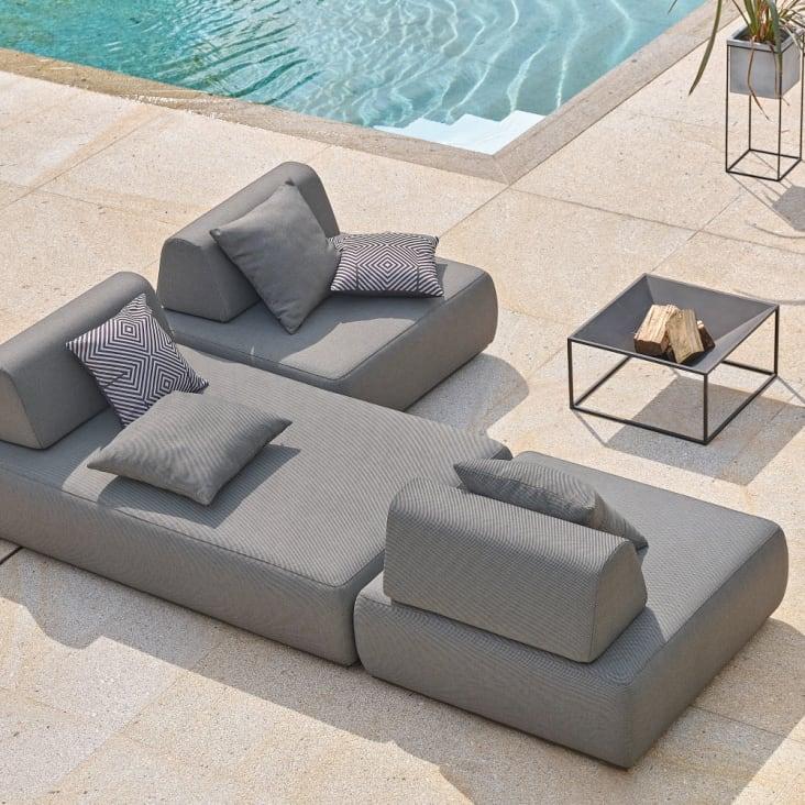 Maisons Du Monde Lazaro - Chaise Longue De Jardín De Fibra De Poliolefina Gris Antracita