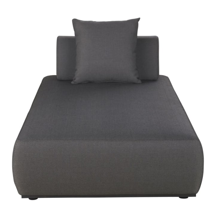 Maisons du Monde Lazaro - Chaise longue de jardín de fibra de poliolefina gris antracita