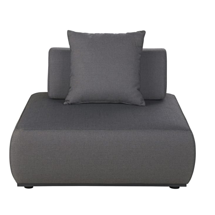 Maisons du Monde Lazaro - Sillón cama de jardín de fibra de poliolefina gris antracita