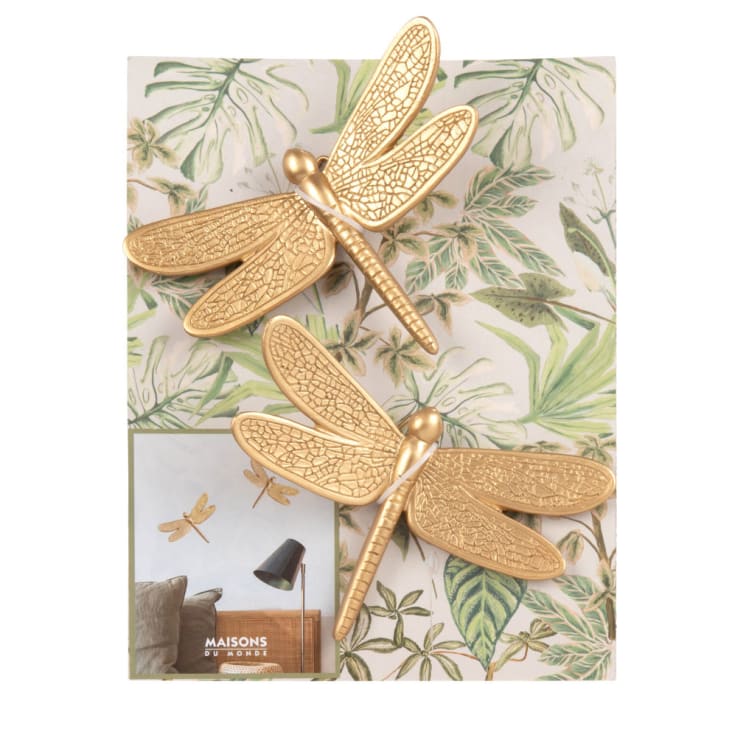 Maisons Du Monde Lbélulas Doradas Para Decorar La Pared De 10x14 Cm (x2)