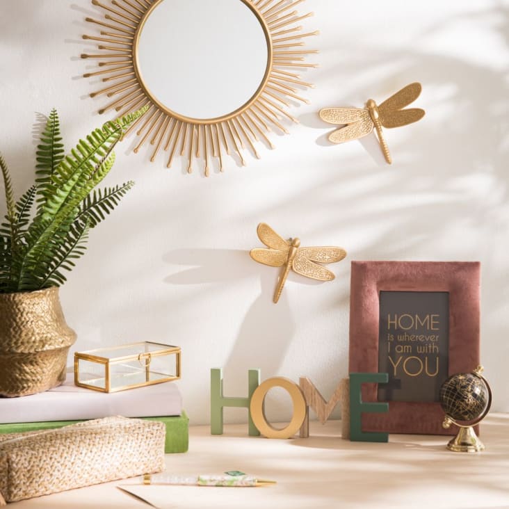 Maisons Du Monde Lbélulas Doradas Para Decorar La Pared De 10x14 Cm (x2)