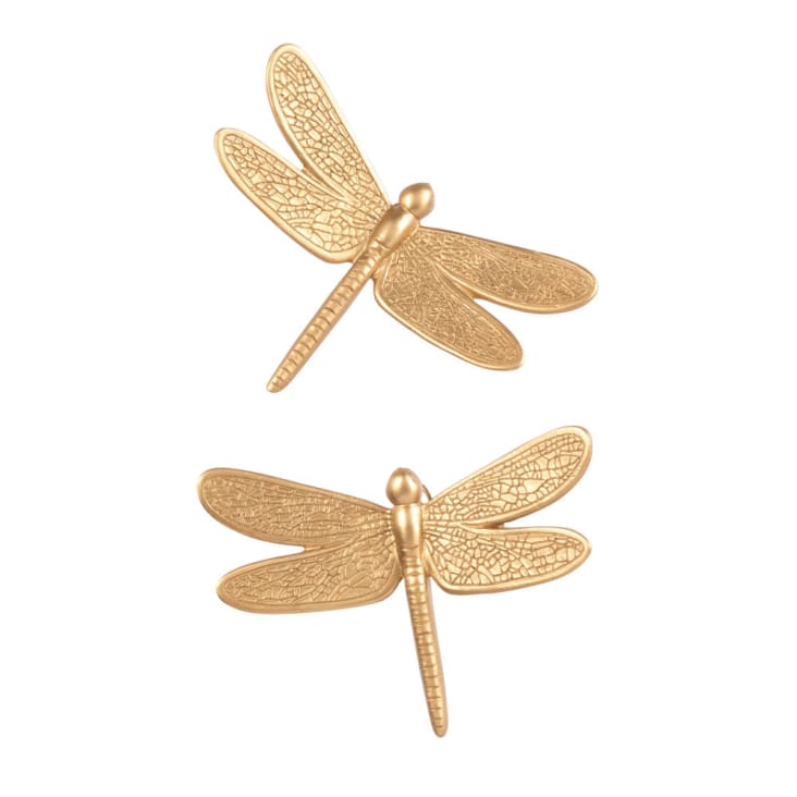 Maisons du Monde Lbélulas doradas para decorar la pared de 10x14 cm (x2)