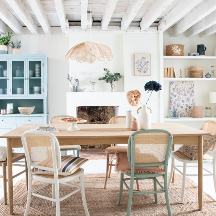 Maisons Du Monde Leaf - Lámpara De Techo De Mimbre Efecto Hojas Color Crudo