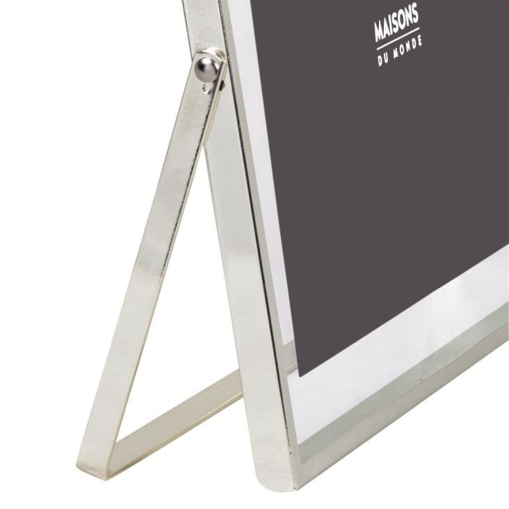 Maisons Du Monde LEANA - Marco De Fotos De Cristal Y Metal Plateado 18x13