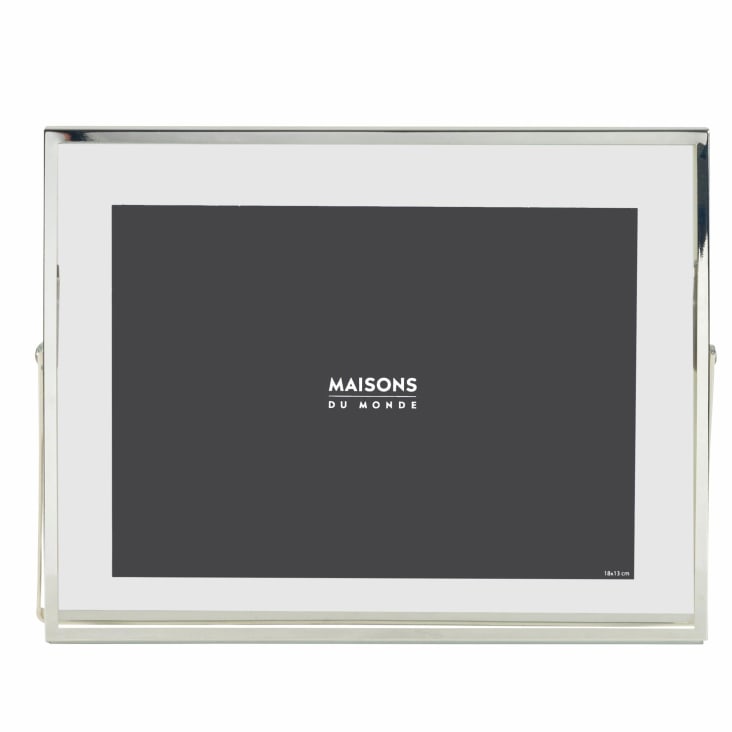 Maisons du Monde LEANA - Marco de fotos de cristal y metal plateado 18x13