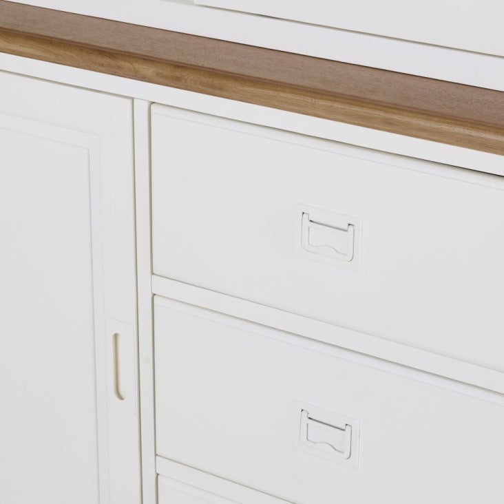 Maisons Du Monde Leandre - Alacena Con 3 Puertas De Paulonia Blanca