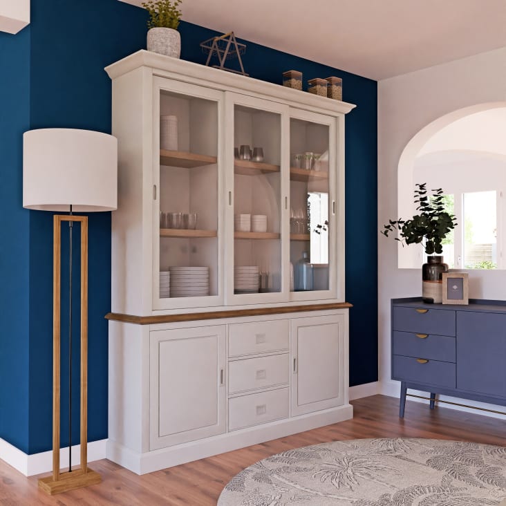 Maisons Du Monde Leandre - Alacena Con 3 Puertas De Paulonia Blanca