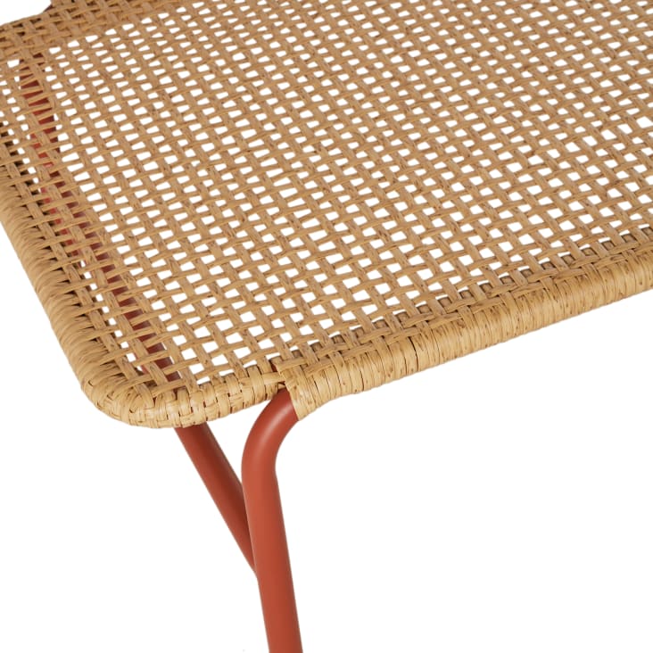 Maisons Du Monde Lee Business - Tumbona Para Hoteles De Acero Terracota Y Resina Reciclada Beige