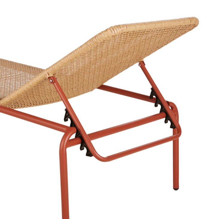 Maisons Du Monde Lee Business - Tumbona Para Hoteles De Acero Terracota Y Resina Reciclada Beige