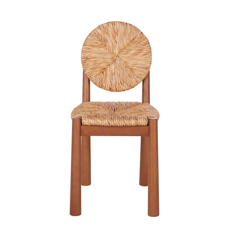 Maisons Du Monde Leela - Silla De Madera De Hevea Fresno Y Junco Tejido