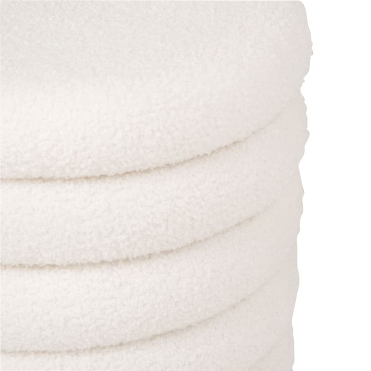 Maisons Du Monde LEIA - Puf De Tela Rizada Con Almacenaje Color Crudo