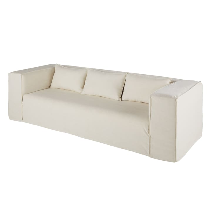 Maisons Du Monde Lena - Sofá De 3/4 Plazas De Tela Beige