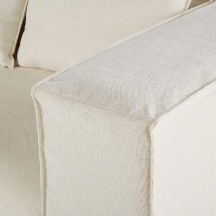 Maisons Du Monde Lena - Sofá De 3/4 Plazas De Tela Beige