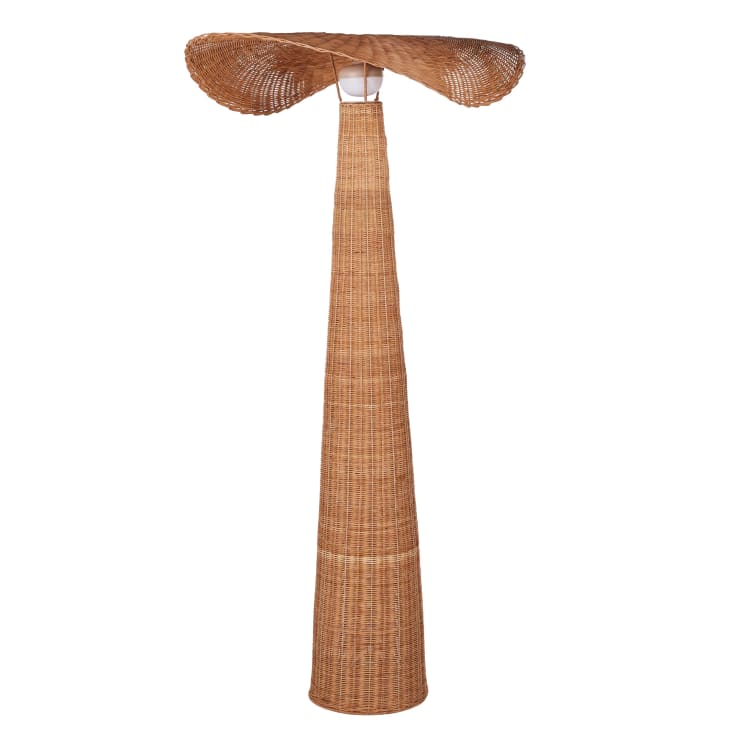 Maisons du Monde Leni - Lámpara de pie inalámbrica y recargable de ratán de 165 cm