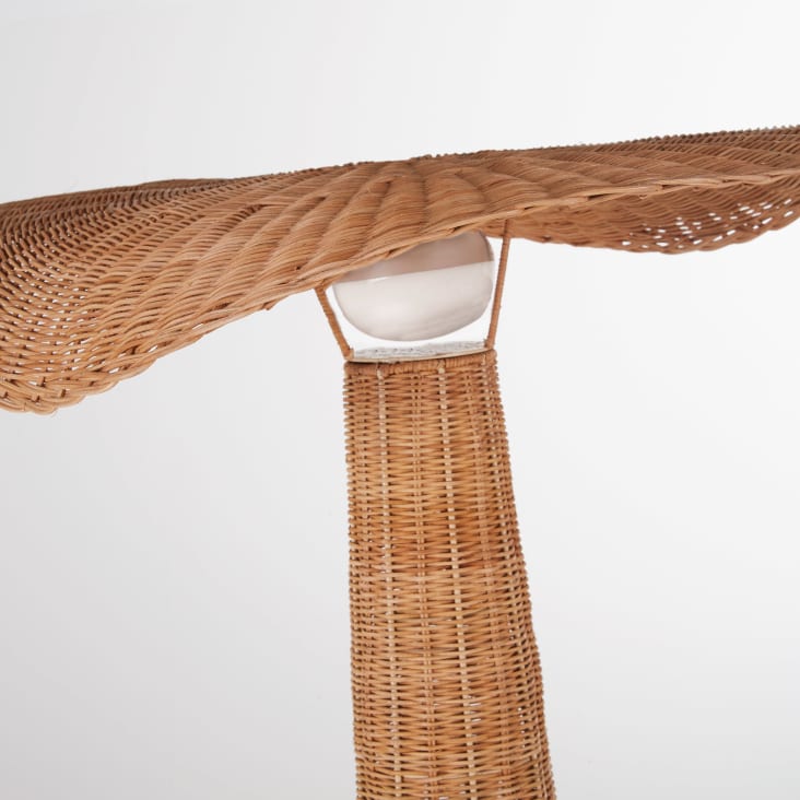 Maisons Du Monde Leni - Lámpara De Pie Para Exteriores Inalámbrica De Ratán De 145 Cm