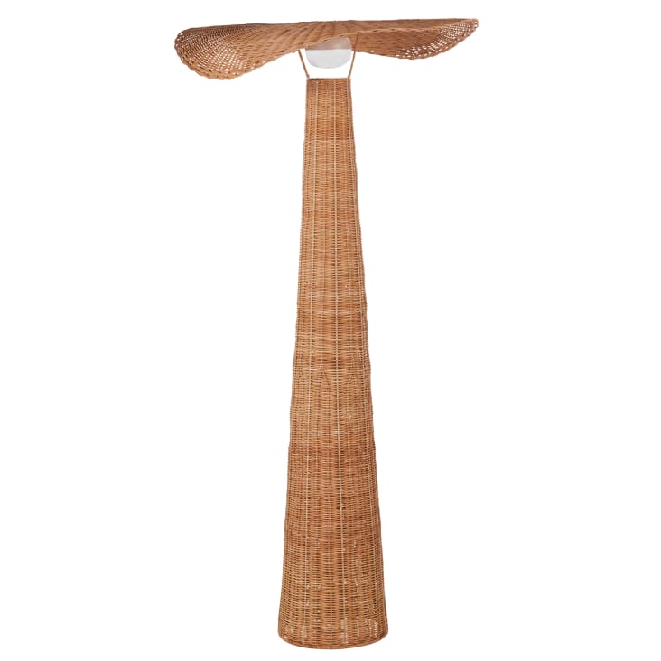 Maisons du Monde Leni - Lámpara de pie para exteriores inalámbrica de ratán de 145 cm