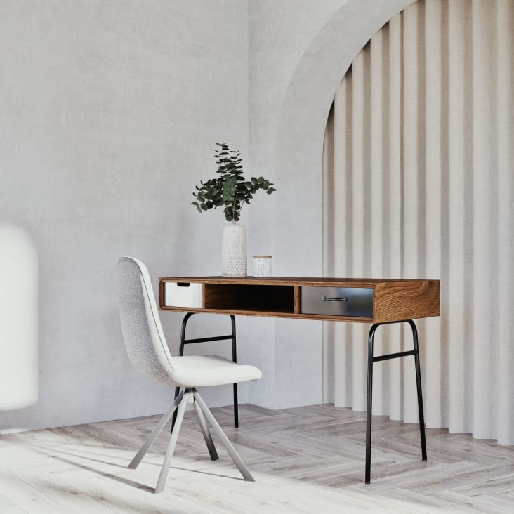 Maisons Du Monde Lenox - Escritorio Vintage De Mango Macizo Y Metal