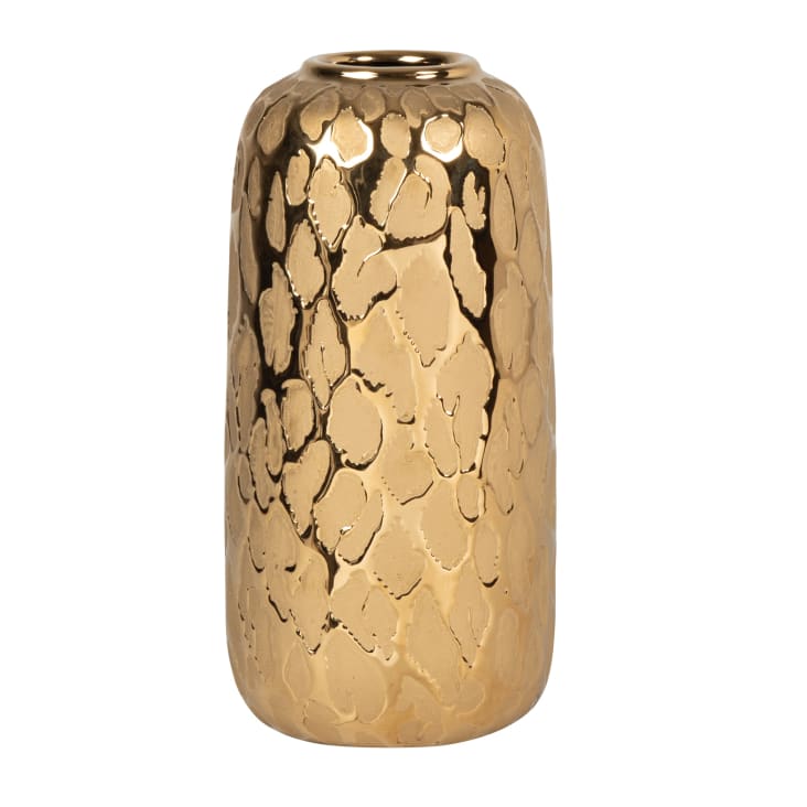 Maisons du Monde Leo - Jarrón de gres dorado de Alt. 23 cm