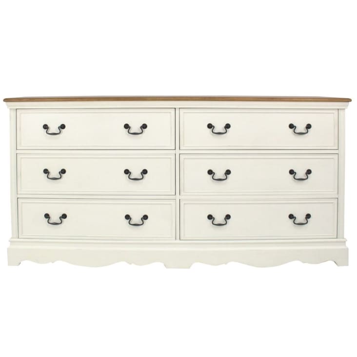 Maisons du Monde Léontine - Cómoda doble con 6 cajones color crema