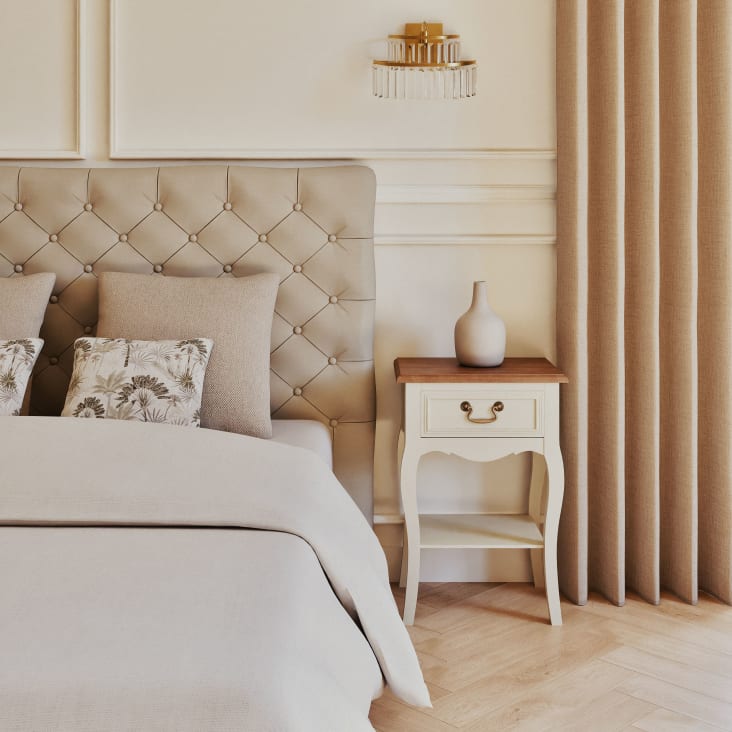 Maisons Du Monde Léontine - Mesita De Noche Con 1 Cajón Crema