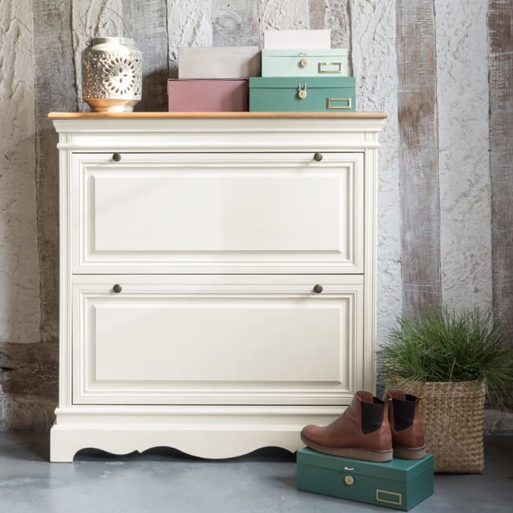 Maisons Du Monde Léontine - Mueble Zapatero Color Crema