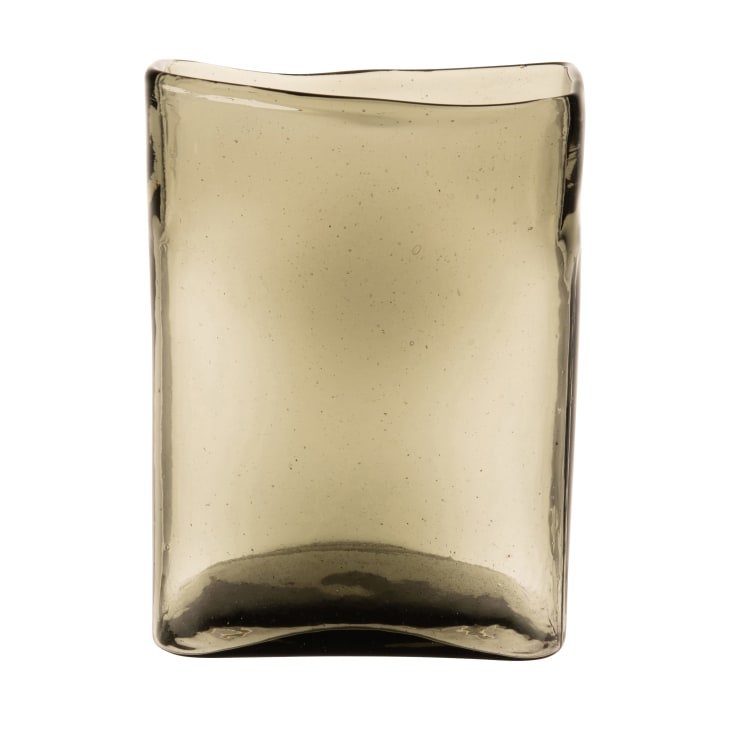 Maisons du Monde Lewis - Jarrón de cristal verde oliva Alt. 24 cm