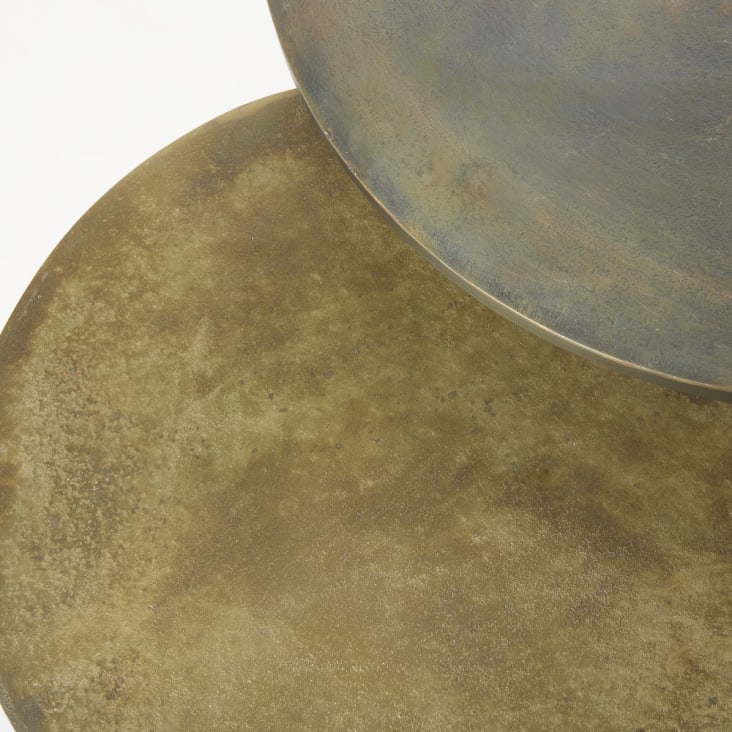 Maisons Du Monde LHASSA - Mesas Auxiliares De Metal Negro Y Dorado (x2)