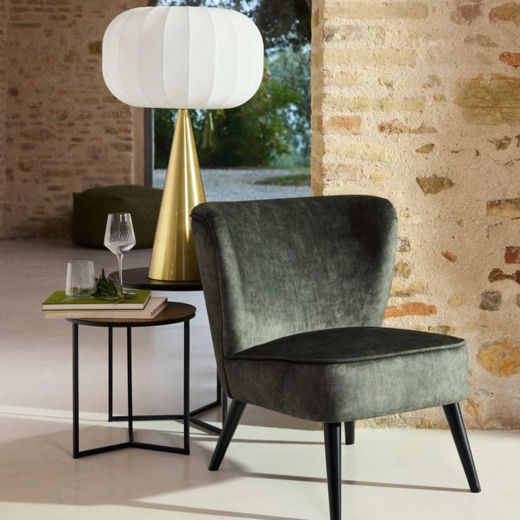 Maisons Du Monde LHASSA - Mesas Auxiliares De Metal Negro Y Dorado (x2)