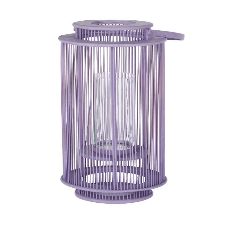 Maisons Du Monde LIBRA - Farolillo Calado De Bambú Y Ratán Malva