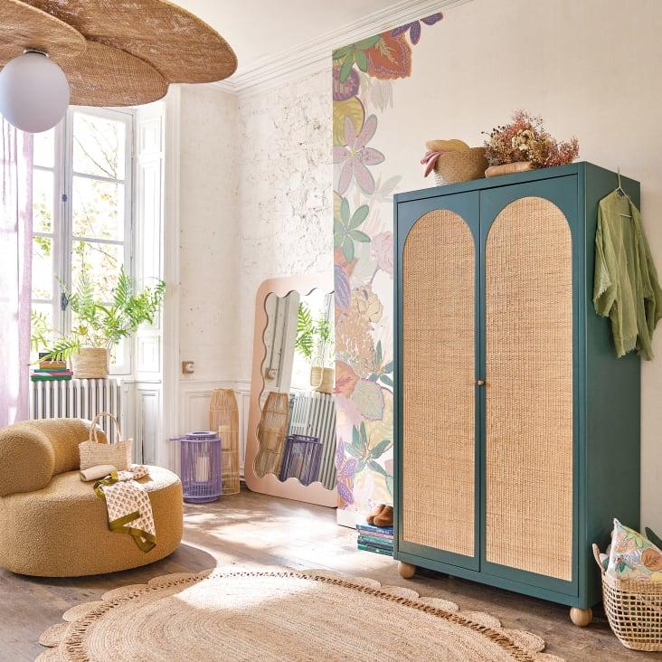 Maisons Du Monde LIBRA - Farolillo Calado De Bambú Y Ratán Malva