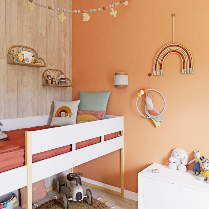 Maisons Du Monde LILA - Aplique Con Rejilla De Ratán Y Tela Blanca