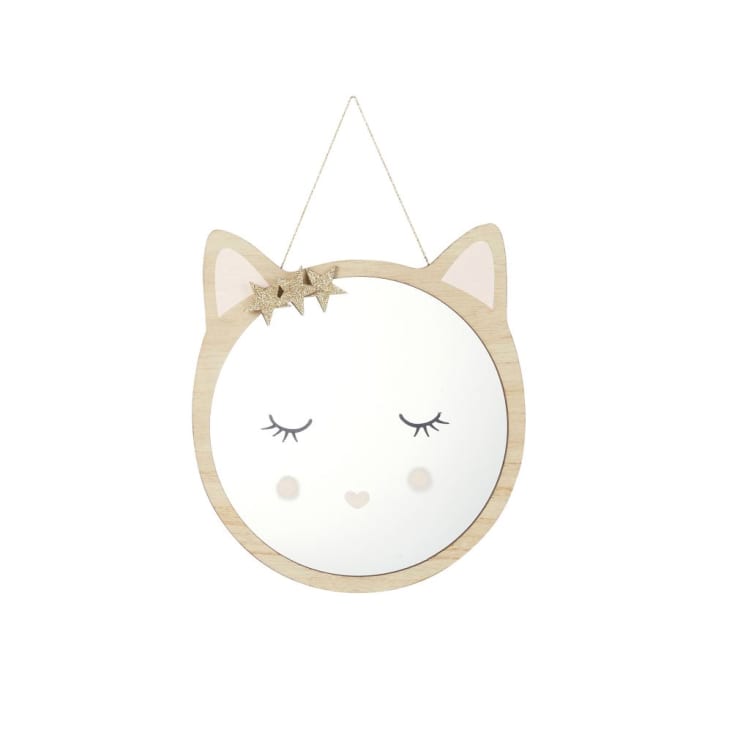 Maisons du Monde LILA - Espejo gato rosa y dorado Alt. 29