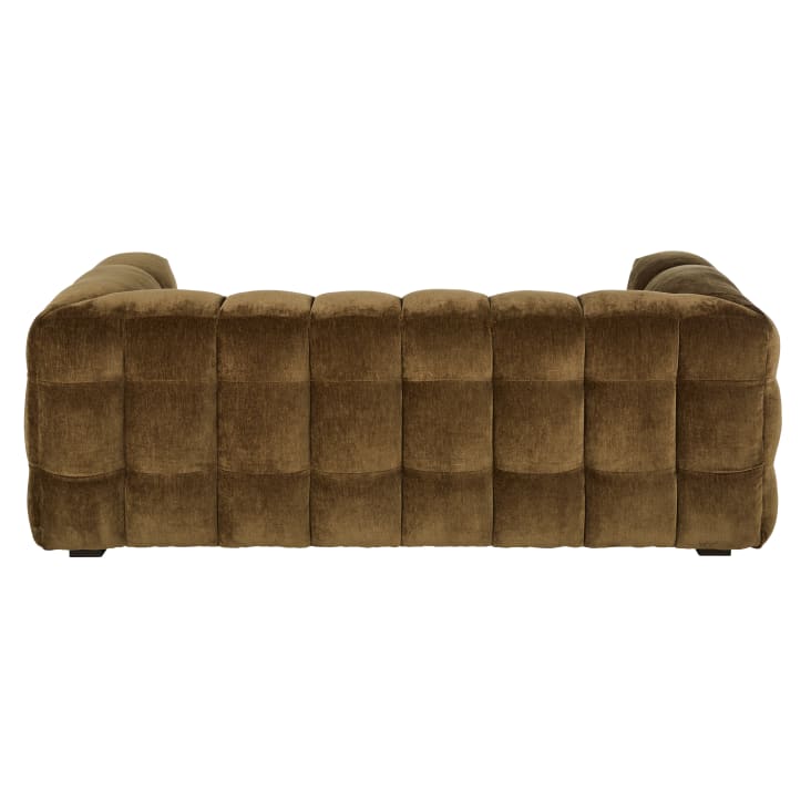 Maisons Du Monde Lilo - Sofá De 2 Plazas De Terciopelo Verde Caqui