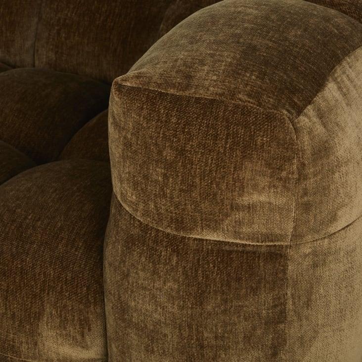 Maisons Du Monde Lilo - Sofá De 3/4 Plazas De Terciopelo Verde Caqui