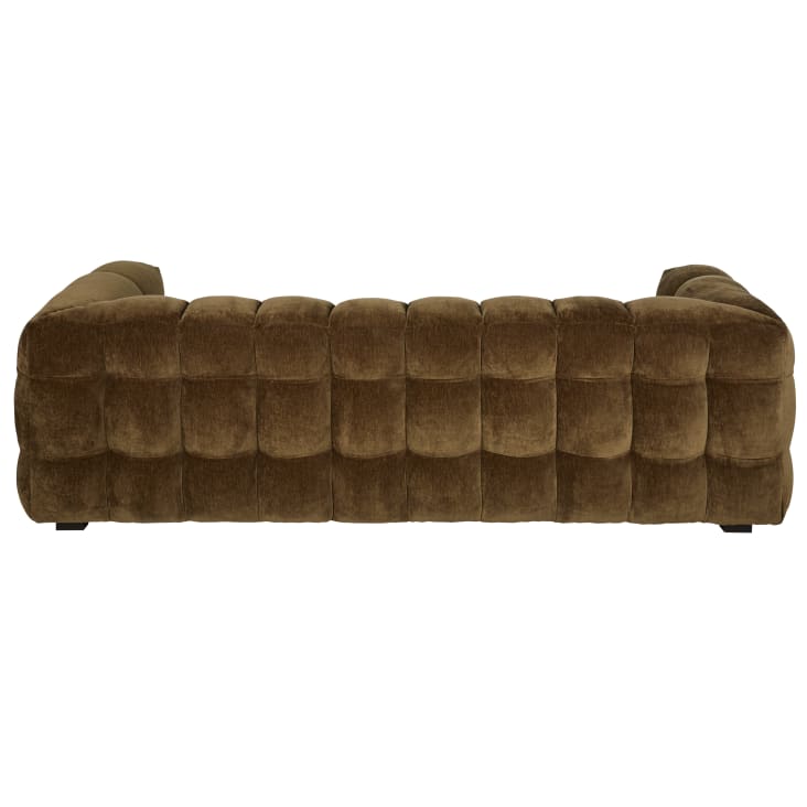 Maisons Du Monde Lilo - Sofá De 3/4 Plazas De Terciopelo Verde Caqui