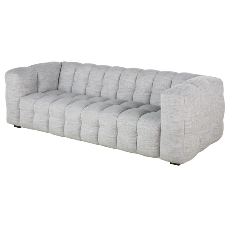 Maisons Du Monde Lilo - Sofá De 3 Plazas De Tela Gris Claro Moteado