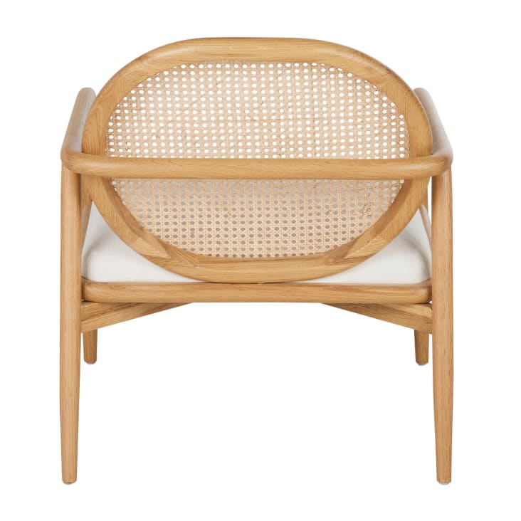 Maisons Du Monde Linette - Sillón De Rejilla De Ratán Y Tela Color Crudo