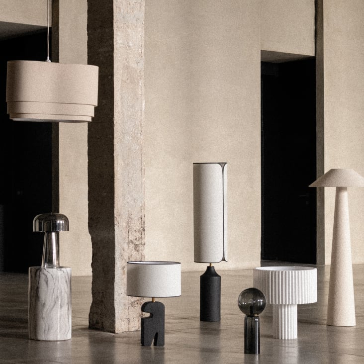 Maisons Du Monde Linoa - Lámpara Plisada De Poliéster Reciclado Blanco
