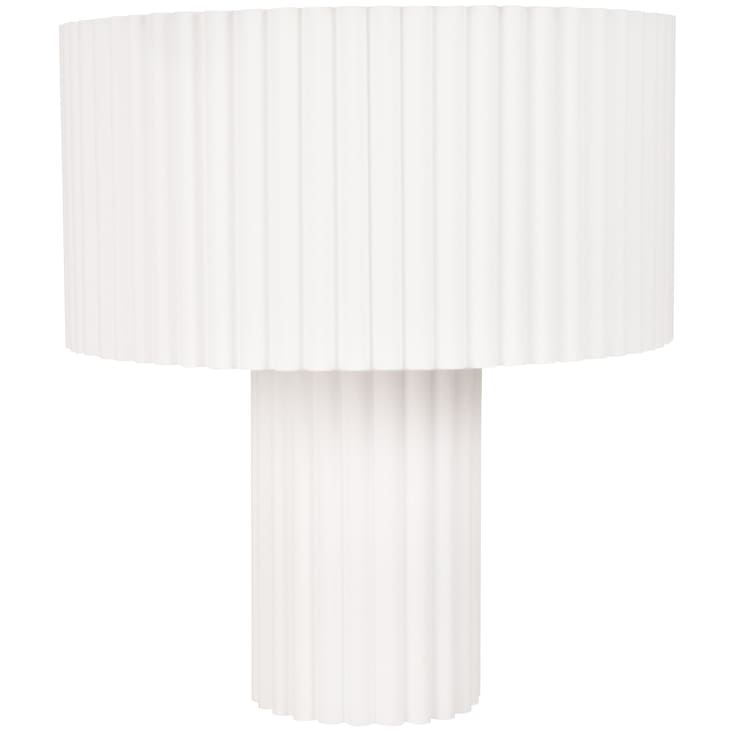 Maisons du Monde Linoa - Lámpara plisada de poliéster reciclado blanco
