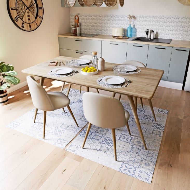 Maisons Du Monde LISBOA - Alfombra De Vinilo Con Motivos Decorativos De Azulejos De Cemento Multicolores 100x150