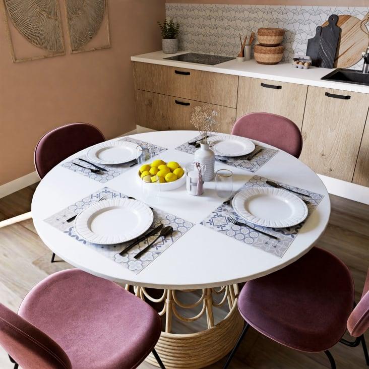 Maisons Du Monde LISBOA - Mantel Individual De Vinilo Con Motivos Decorativos De Azulejos De Cemento Multicolores