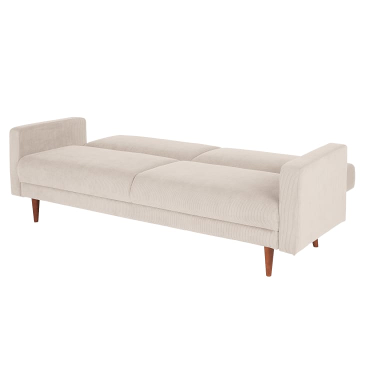 Maisons Du Monde Livia - Sofá Cama De 3 Plazas De Terciopelo Beige