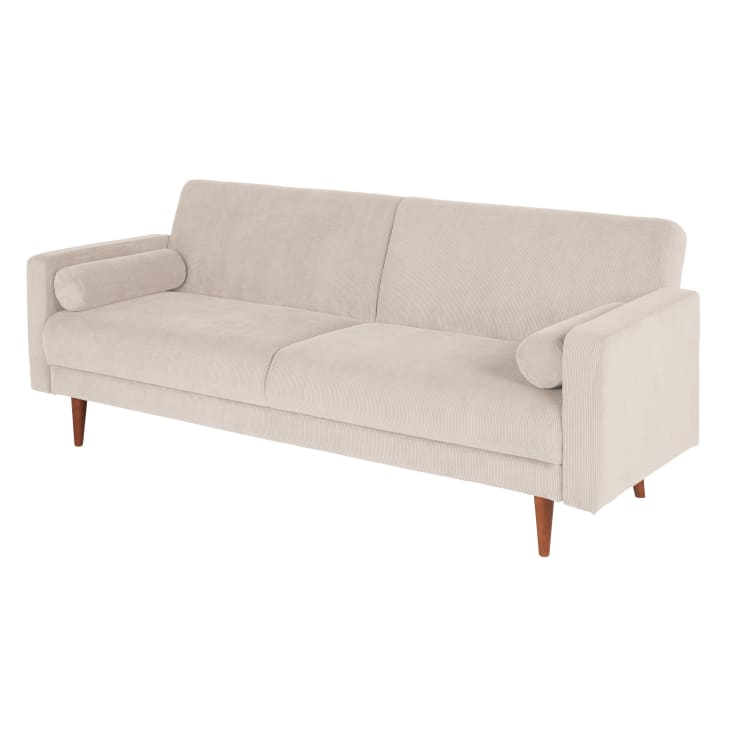 Maisons Du Monde Livia - Sofá Cama De 3 Plazas De Terciopelo Beige