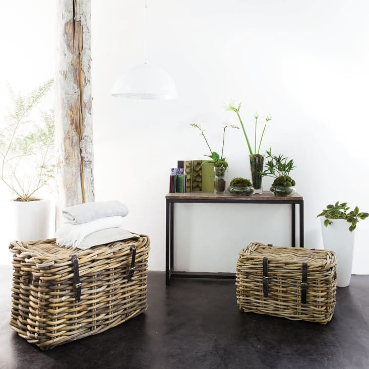 Maisons Du Monde Long Island - Consola Industrial De Abeto Macizo Blanco Y Metal