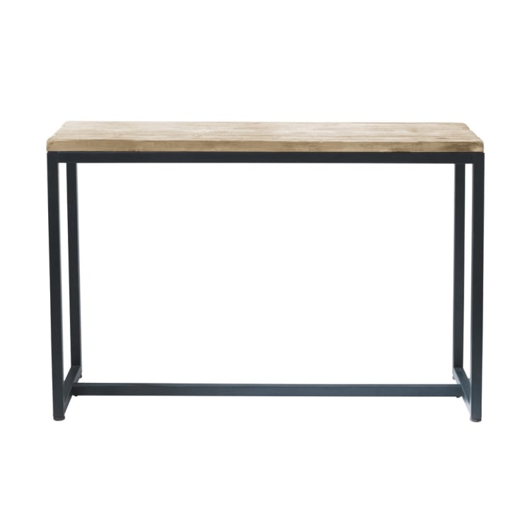 Maisons du Monde Long Island - Consola industrial de abeto macizo blanco y metal