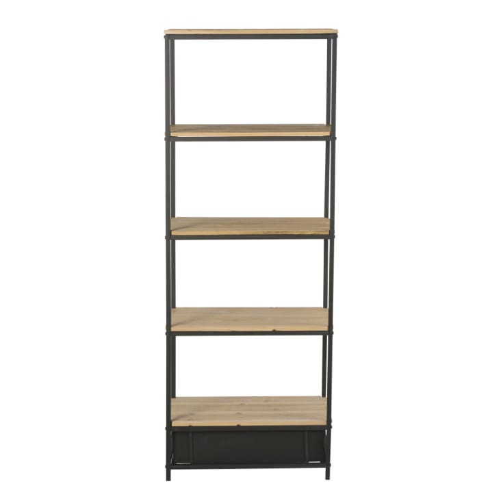 Maisons Du Monde Long Island - Estantería Industrial Con 1 Cajón De Abeto Macizo Y Metal