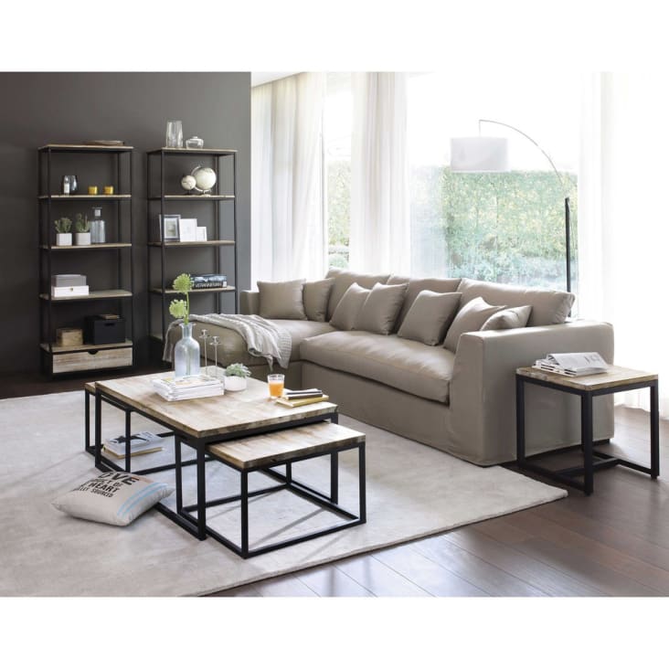 Maisons Du Monde Long Island - Estantería Industrial Con 1 Cajón De Abeto Macizo Y Metal