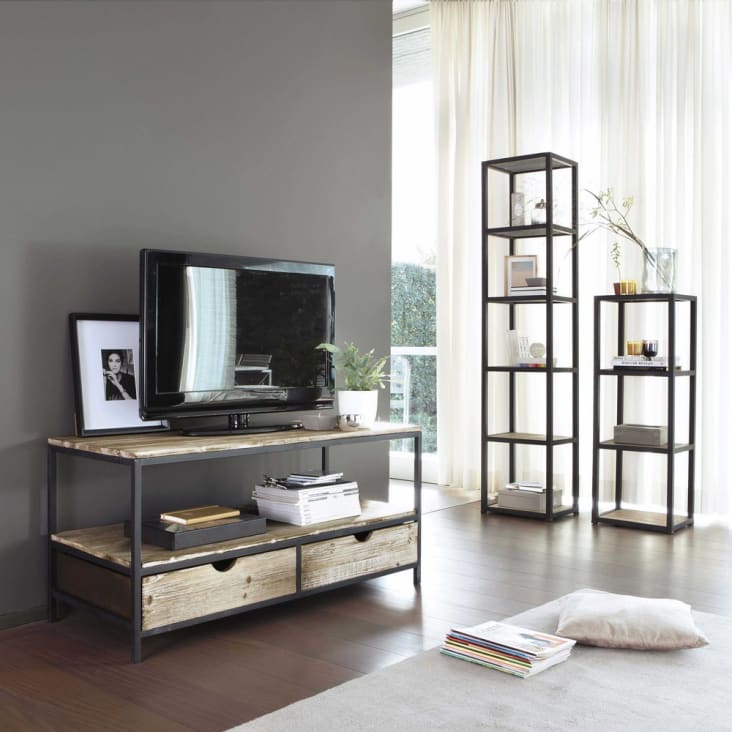 Maisons Du Monde Long Island - Estantería Industrial De Abeto Macizo Y Metal